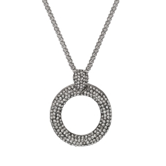 EUROPEAN CRYSTAL PAVE CIRCLE NECKLACE