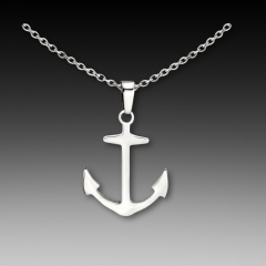 stainless steel anchor necklace
