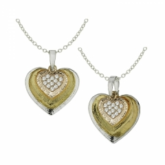 tri-tone heart necklace