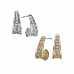 mini pave cubic zirconia hoop earrings